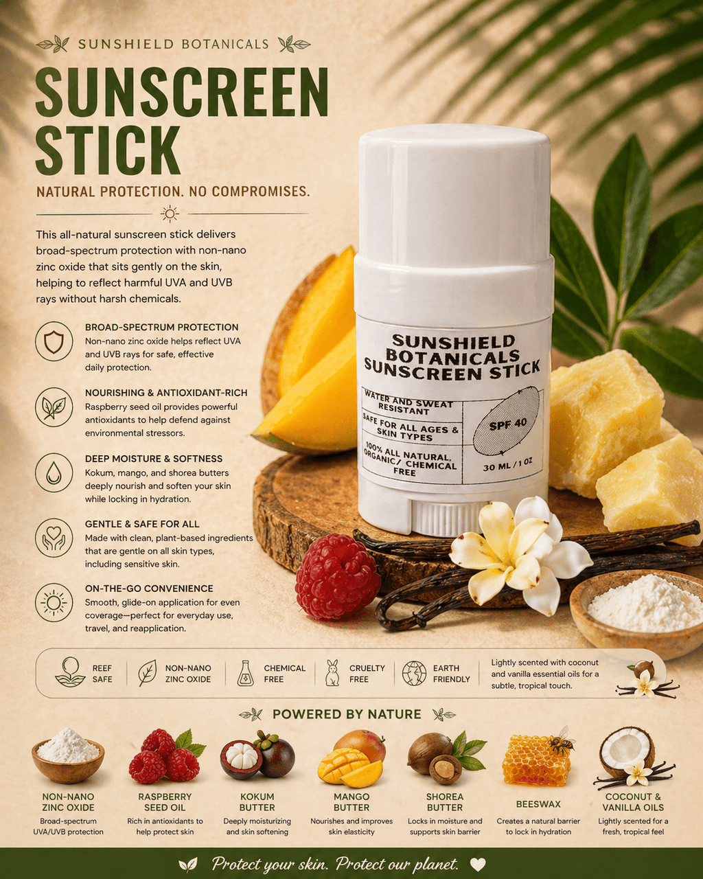 Sunshield Botanicals Sunscreen Stick
