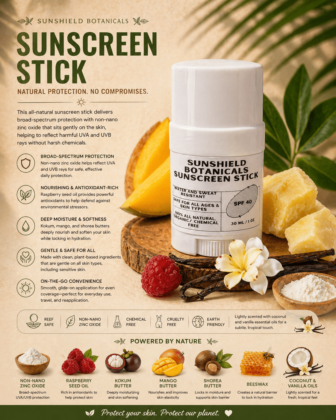 Sunshield Botanicals Sunscreen Stick